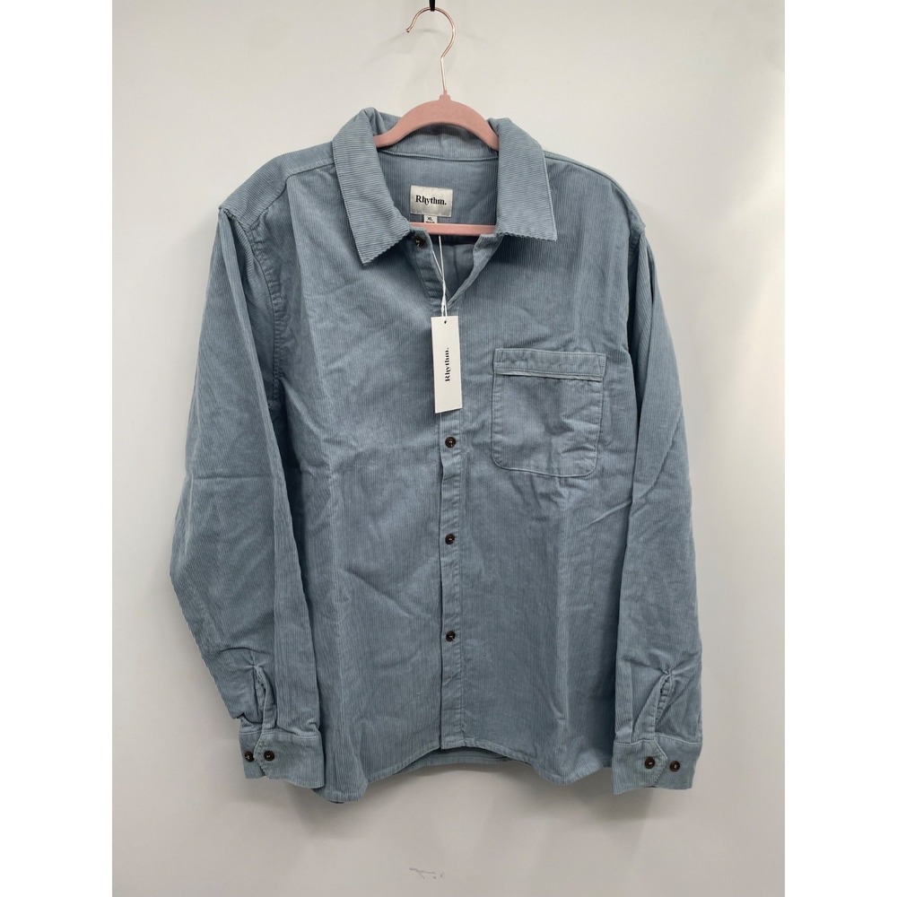 Rhythm Shirt Men's XL Mist Corduroy 100% Cotton Long Sleeve‎ Everyday Wear NWT